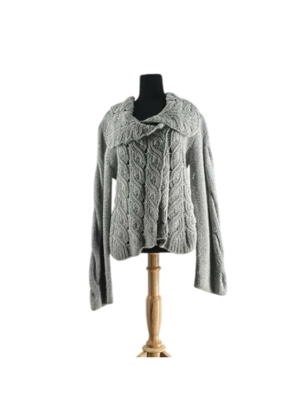 Line the label cardigan sweater cashmere angora chunky cable
Knit soft sz M